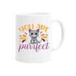 Casa si Gradina - Bucatarie si vesela - Cani si pahare - Cani si cesti - Cana alba personalizata "you are purrfect cat", INOVATIX®. 330ml - Infinity.ro