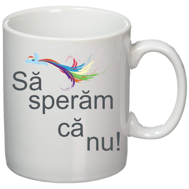 Casa si Gradina - Bucatarie si vesela - Cani si pahare - Cani si cesti - Cana alba personalizata "Sa zicem'", INOVATIX®. 330ml - Infinity.ro