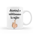 Casa si Gradina - Bucatarie si vesela - Cani si pahare - Cani si cesti - Cana alba personalizata "Adevarul e intotdeauna la mijloc", INOVATIX®. 330ml - Infinity.ro