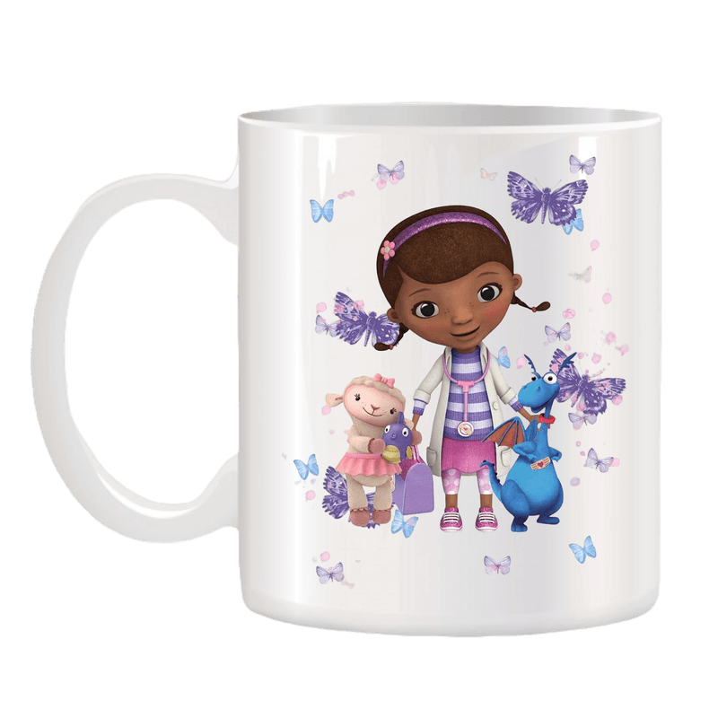 Casa si Gradina - Bucatarie si vesela - Cani si pahare - Cani si cesti - Cana alba personalizata cu Doctorita Plusica, Disney, INOVATIX®. 330ml - Infinity.ro