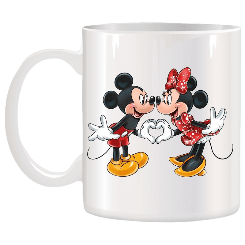 Casa si Gradina - Bucatarie si vesela - Cani si pahare - Cani si cesti - Cana alba personalizata cu Mickey si Minnie, INOVATIX®. 330ml - Infinity.ro