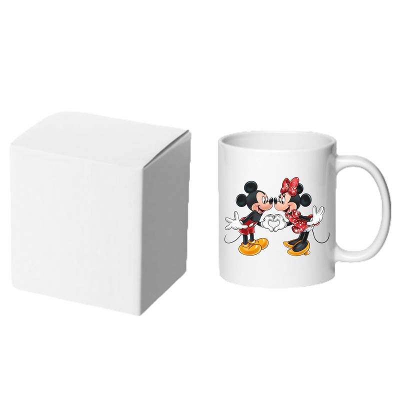 Casa si Gradina - Bucatarie si vesela - Cani si pahare - Cani si cesti - Cana alba personalizata cu Mickey si Minnie, INOVATIX®. 330ml - Infinity.ro