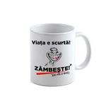 Casa si Gradina - Bucatarie si vesela - Cani si pahare - Cani si cesti - Cana alba personalizata Zambeste, INOVATIX®. 330ml - Infinity.ro