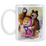 Casa si Gradina - Bucatarie si vesela - Cani si pahare - Cani si cesti - Cana alba personalizata Masa si ursul, INOVATIX®. 330ml - Infinity.ro