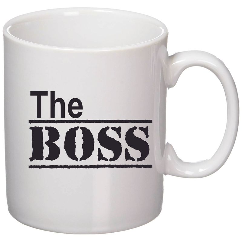 Casa si Gradina - Bucatarie si vesela - Cani si pahare - Cani si cesti - Cana alba personalizata "The Boss", INOVATIX®. 330ml - Infinity.ro