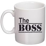 Casa si Gradina - Bucatarie si vesela - Cani si pahare - Cani si cesti - Cana alba personalizata "The Boss", INOVATIX®. 330ml - Infinity.ro