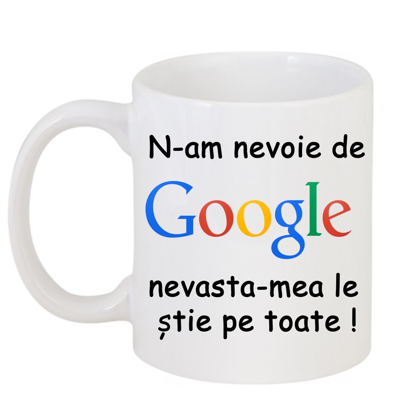 Casa si Gradina - Bucatarie si vesela - Cani si pahare - Cani si cesti - Cana alba personalizata "Sotia le stie pe toate", INOVATIX®. 330ml - Infinity.ro