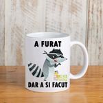 Casa si Gradina - Bucatarie si vesela - Cani si pahare - Cani si cesti - Cana alba personalizata A furat dar a si facut, INOVATIX®. 330ml - Infinity.ro