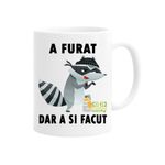 Casa si Gradina - Bucatarie si vesela - Cani si pahare - Cani si cesti - Cana alba personalizata A furat dar a si facut, INOVATIX®. 330ml - Infinity.ro