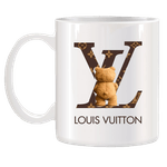 Casa si Gradina - Bucatarie si vesela - Cani si pahare - Cani si cesti - Cana alba personalizata Urs Louis Vuitton, INOVATIX®. 330ml - Infinity.ro