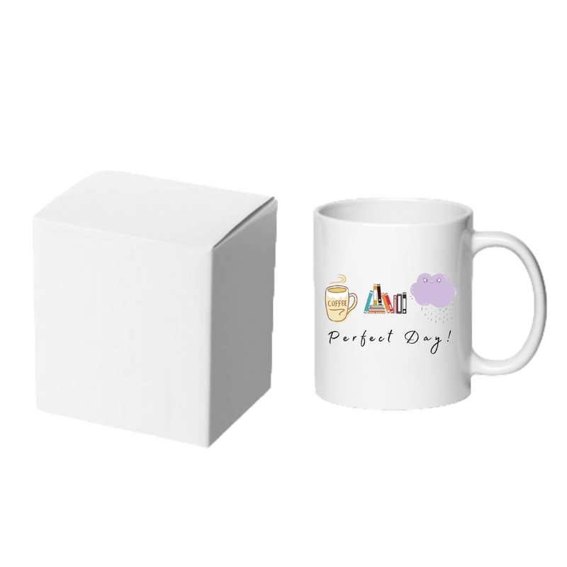 Casa si Gradina - Bucatarie si vesela - Cani si pahare - Cani si cesti - Cana alba personalizata Perfect Day, INOVATIX®. 330ml - Infinity.ro