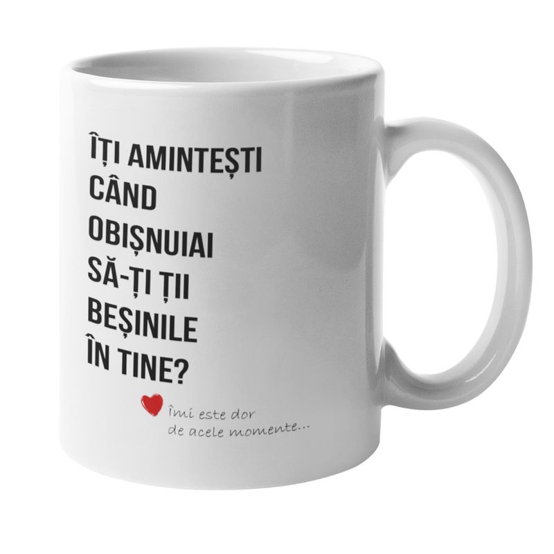 Casa si Gradina - Bucatarie si vesela - Cani si pahare - Cani si cesti - Cana alba ceramica Iti amintesti cand obisnuiai, INOVATIX®. 330 ml - Infinity.ro