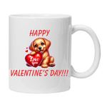 Casa si Gradina - Bucatarie si vesela - Cani si pahare - Cani si cesti - Cana alba personalizata "Puppy happy Valentine's Day", INOVATIX®. 330ml - Infinity.ro