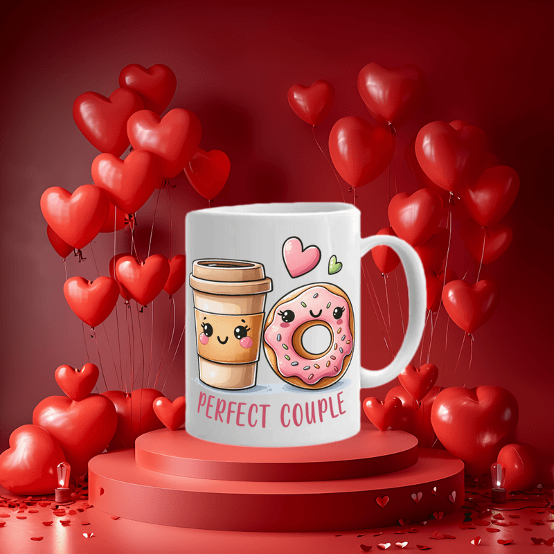 Casa si Gradina - Bucatarie si vesela - Cani si pahare - Cani si cesti - Cana alba personalizata Perfect Couple Model 2, INOVATIX®. 330ml - Infinity.ro