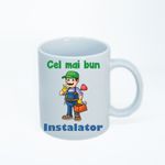 Casa si Gradina - Bucatarie si vesela - Cani si pahare - Cani si cesti - Cana alba personalizata instalator, INOVATIX®. 330ml - Infinity.ro
