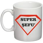 Casa si Gradina - Bucatarie si vesela - Cani si pahare - Cani si cesti - Cana alba personalizata "Super Sefu', INOVATIX®. 330ml - Infinity.ro