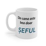 Casa si Gradina - Bucatarie si vesela - Cani si pahare - Cani si cesti - Cana alba personalizata "Din cana asta bea doar seful", INOVATIX®. 330ml - Infinity.ro