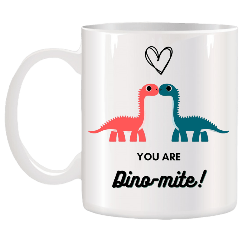 Casa si Gradina - Bucatarie si vesela - Cani si pahare - Cani si cesti - Cana alba personalizata cu Dinozauri si mesaj, INOVATIX®. 330ml - Infinity.ro