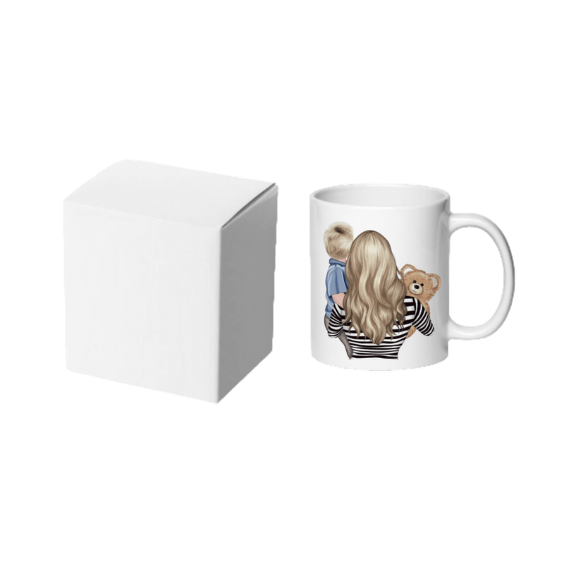 Casa si Gradina - Bucatarie si vesela - Cani si pahare - Cani si cesti - Cana alba personalizata ceramica, Mama si Fiul, INOVATIX®. 330ml - Infinity.ro