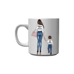 Casa si Gradina - Bucatarie si vesela - Cani si pahare - Cani si cesti - Cana alba personalizata Mama si Fiu, INOVATIX®. 330ml - Infinity.ro