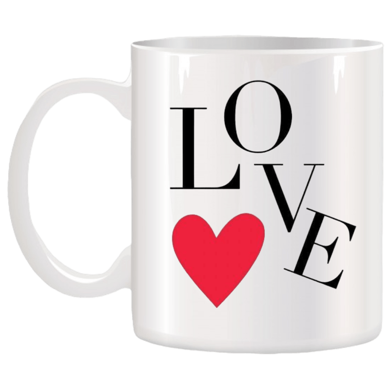 Casa si Gradina - Bucatarie si vesela - Cani si pahare - Cani si cesti - Cana alba personalizata ” LOVE”, INOVATIX®. 330ml - Infinity.ro