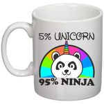 Casa si Gradina - Bucatarie si vesela - Cani si pahare - Cani si cesti - Cana alba personalizata "Unicorn Ninja!'", INOVATIX®. 330ml - Infinity.ro