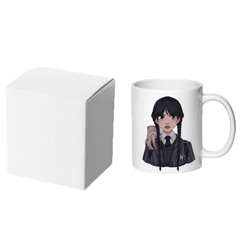 Casa si Gradina - Bucatarie si vesela - Cani si pahare - Cani si cesti - Cana alba personalizata cu Wednesday Addams, INOVATIX®. 330ml - Infinity.ro