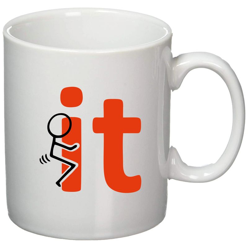 Casa si Gradina - Bucatarie si vesela - Cani si pahare - Cani si cesti - Cana alba personalizata "it", INOVATIX®. 330ml - Infinity.ro