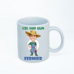 Casa si Gradina - Bucatarie si vesela - Cani si pahare - Cani si cesti - Cana alba personalizata fermier, INOVATIX®. 330ml - Infinity.ro
