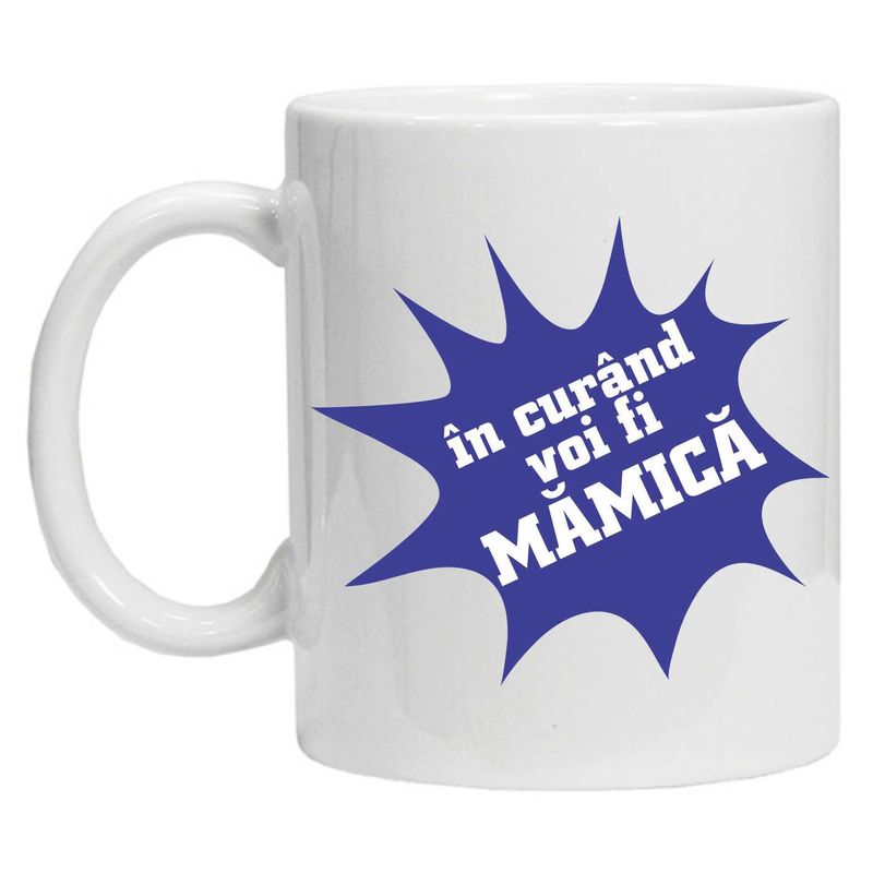 Casa si Gradina - Bucatarie si vesela - Cani si pahare - Cani si cesti - Cana alba personalizata "mamica de baiat", INOVATIX®. 330ml - Infinity.ro