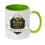 Casa si Gradina - Bucatarie si vesela - Cani si pahare - Cani si cesti - Cana maner verde personalizata "Cel mai bun Sot", INOVATIX®. 330ml - Infinity.ro