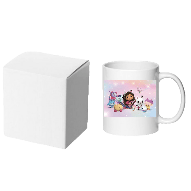 Casa si Gradina - Bucatarie si vesela - Cani si pahare - Cani si cesti - Cana alba personalizata cu Casa de papusi a lui Gabby, Gabby's Dollhouse, INOVATIX®. 330ml - Infinity.ro