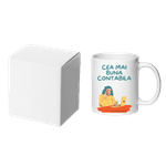 Casa si Gradina - Bucatarie si vesela - Cani si pahare - Cani si cesti - Cana alba personalizata "Cea mai buna contabila ", INOVATIX®. 330ml - Infinity.ro