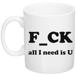 Casa si Gradina - Bucatarie si vesela - Cani si pahare - Cani si cesti - Cana alba personalizata "all I need is U!", INOVATIX®. 330ml - Infinity.ro