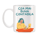 Casa si Gradina - Bucatarie si vesela - Cani si pahare - Cani si cesti - Cana alba personalizata "Cea mai buna contabila ", INOVATIX®. 330ml - Infinity.ro
