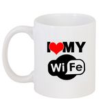 Casa si Gradina - Bucatarie si vesela - Cani si pahare - Cani si cesti - Cana alba personalizata "I love my vife", INOVATIX®. 330ml - Infinity.ro