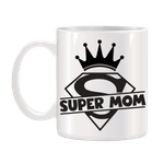 Casa si Gradina - Bucatarie si vesela - Cani si pahare - Cani si cesti - Cana alba ceramica personalizata Super Mom, INOVATIX®. 330ml - Infinity.ro