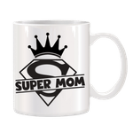 Casa si Gradina - Bucatarie si vesela - Cani si pahare - Cani si cesti - Cana alba ceramica personalizata Super Mom, INOVATIX®. 330ml - Infinity.ro