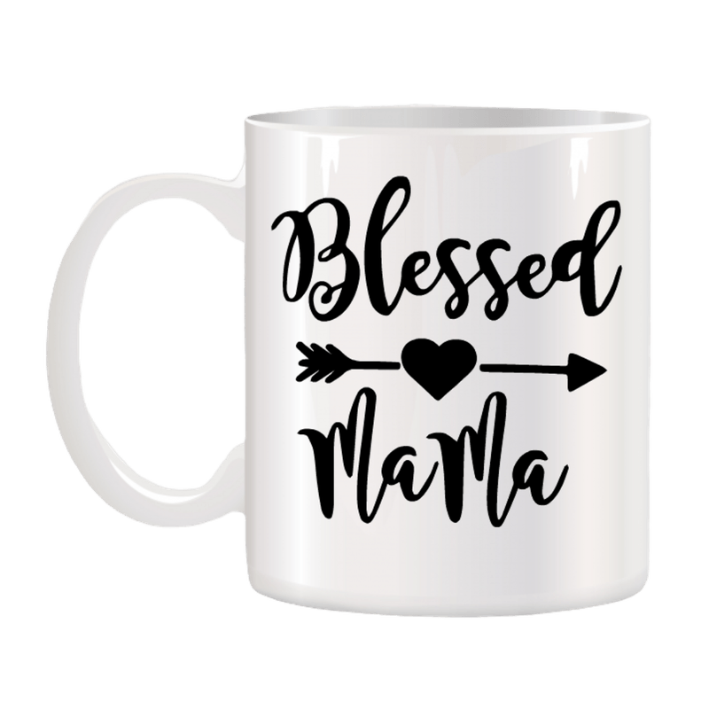 Casa si Gradina - Bucatarie si vesela - Cani si pahare - Cani si cesti - Cana alba ceramica personalizata Blessed Mama, INOVATIX®. 330ml - Infinity.ro