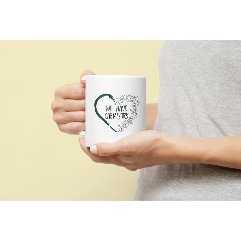 Casa si Gradina - Bucatarie si vesela - Cani si pahare - Cani si cesti - Cana alba personalizata We have Chemistry, INOVATIX®. 330ml - Infinity.ro