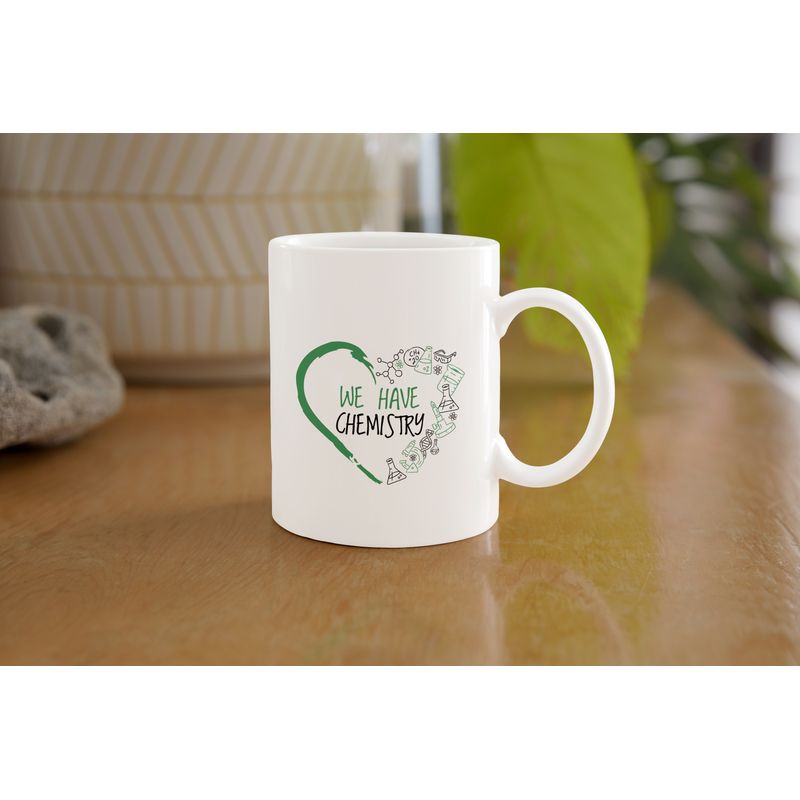 Casa si Gradina - Bucatarie si vesela - Cani si pahare - Cani si cesti - Cana alba personalizata We have Chemistry, INOVATIX®. 330ml - Infinity.ro