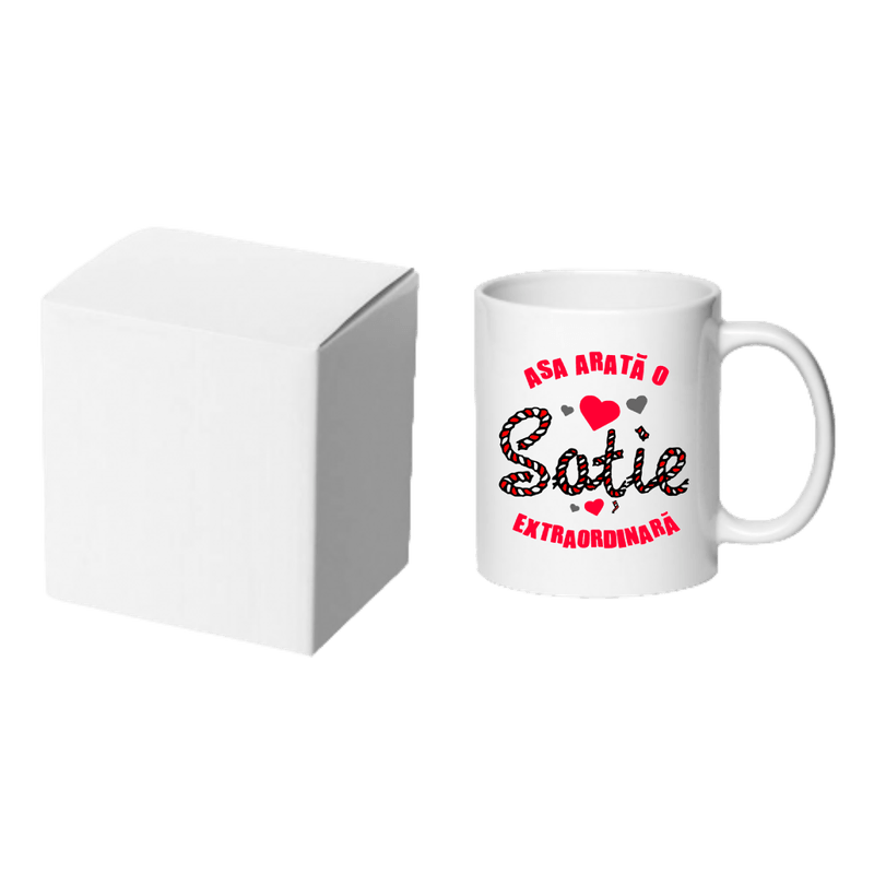Casa si Gradina - Bucatarie si vesela - Cani si pahare - Cani si cesti - Cana alba personalizata Asa arata o sotie extraordinara, INOVATIX®. 330ml - Infinity.ro