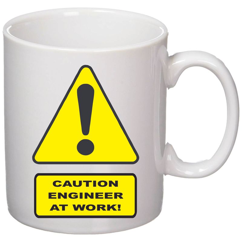 Casa si Gradina - Bucatarie si vesela - Cani si pahare - Cani si cesti - Cana alba personalizata "Engineer at work", INOVATIX®. 330ml - Infinity.ro