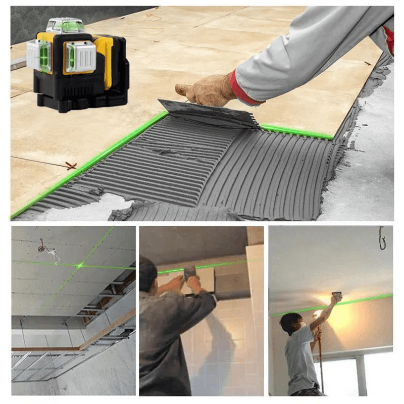 Casa si Gradina - Constructii - Scule electrice si accesorii - Aparate de masura - Nivela Laser cu 12 Linii, 360°, Lumina Verde, Autonivelanta cu un Incarcator si 2 Acumulatoare Li-Ion 2 Ah - Infinity.ro