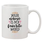 Casa si Gradina - Bucatarie si vesela - Cani si pahare - Cani si cesti - Cana alba personalizata 'Your name is my favorite word', ceramica, INOVATIX®. 330 ml - Infinity.ro