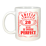 Casa si Gradina - Bucatarie si vesela - Cani si pahare - Cani si cesti - Cana alba personalizata, Editie Limitata 28 ani, INOVATIX®. 330ml - Infinity.ro