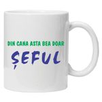Casa si Gradina - Bucatarie si vesela - Cani si pahare - Cani si cesti - Cana alba personalizata pentru sef, INOVATIX®. 330ml - Infinity.ro