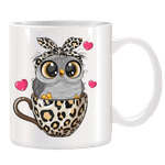 Casa si Gradina - Bucatarie si vesela - Cani si pahare - Cani si cesti - Cana alba personalizata cu Bufnita, INOVATIX®. 330ml - Infinity.ro