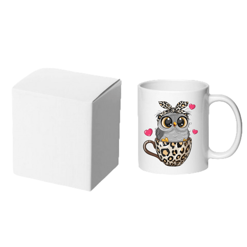 Casa si Gradina - Bucatarie si vesela - Cani si pahare - Cani si cesti - Cana alba personalizata cu Bufnita, INOVATIX®. 330ml - Infinity.ro