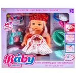 Jucarii, Copii si Bebe - Jucarii si jocuri - Papusi si accesorii - Papusi - Bebelus muzical care face pipi + accesorii - Infinity.ro